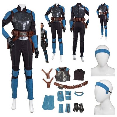 The Mandalorian Bo-Katan Kryze cospaly Costume Halloween Blue Armorer Flight Set