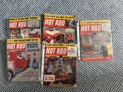 HOT ROD MAGAZINE LOT 1957 - 1963 - 5 Vintage issues