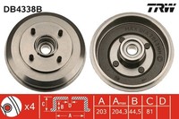 2X TRW Bremstrommel DB4338B FüR Ford Focus 1 DAW DBW Turnier DNW DFW 16V Tddi