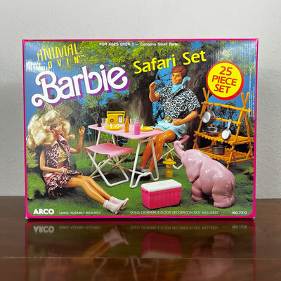 Barbie Animal Lovin' Safari Set 25 Piece Set Mattel 1988 #7312 NIB