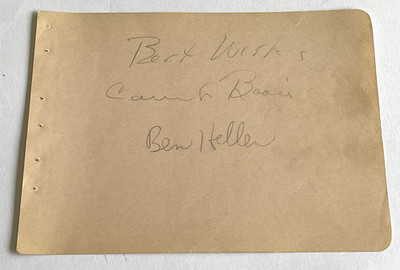 COUNT BASIE AND BEN HELLER AUTOGRAPHS SIGNED