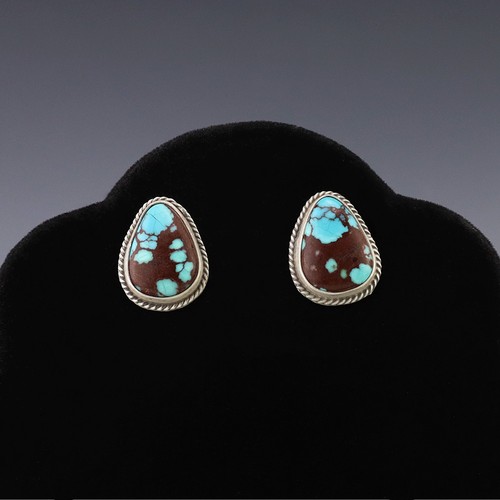 NATIVE AMERICAN NAVAJO STERLING SILVER & TURQUOISE EARRINGS