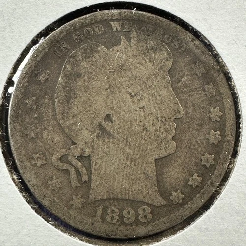 1898 25C Barber Quarter, Contains 0.1808oz of SILVER (87382)