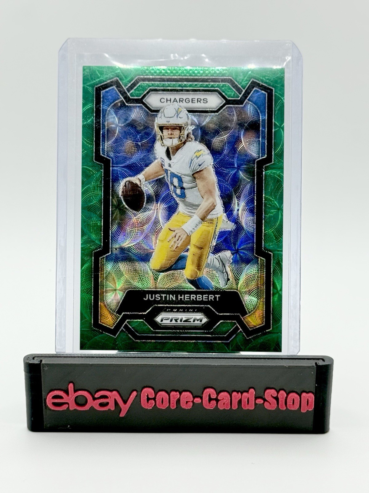 Justin Herbert 2023 Panini Prizm #158 Los Angeles Chargers Green Scope /75