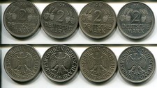 DEUTSCHLAND 1951 DFGJ - Alle 4 x 2 DM in vz - TRAUBEN &Auml;HREN - Erhaltung!