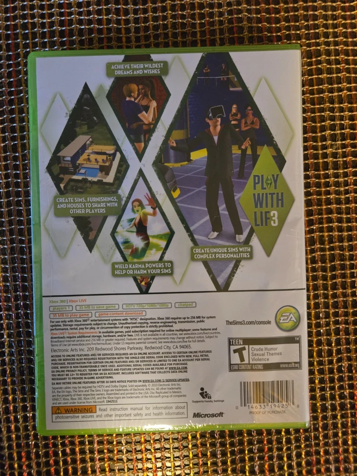 The Sims 3 (Xbox 360, 2010) NEW, Sealed - Image 2 of 3