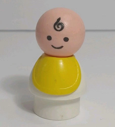 1970s 1973 VINTAGE Fisher Price Little People Figure Baby Hospital Nursery #761