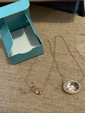 Origami Owl Rose gold hinged clear crystal prism Locket 16-19” NIB