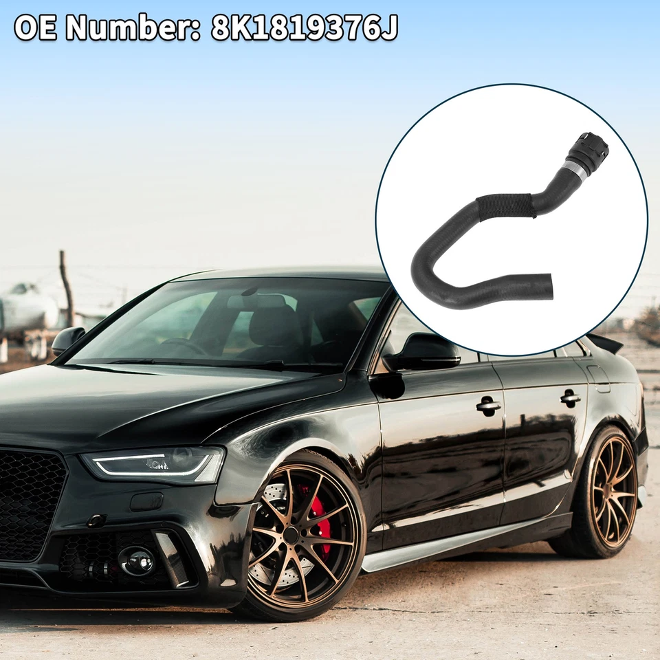 Radiator Hose Coolant Pipe for Audi A4 Quattro 2.0L No.8K1819376J Rubber Black - Image 3 of 4