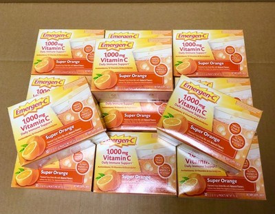 Emergen-C 1000mg Vitamin C  360 PACKETS (12 x 30 Packets), Orange Flavor