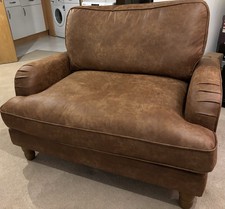 Beatrice Relaxed Faux Leather Snuggle Sofa