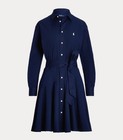 Polo Ralph Lauren Navy Blue Cotton Long Sleeve Shirt Dress 4 AU8 RRP$399 Pockets