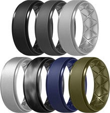 Men'S Rings 8.5Mm Wide-2Mm Thick Inner Arc Ergonomic Breathable Rubber Wedding B
