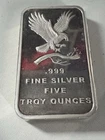 New Listing5 Ounce .999 Fine AG Silvertowne ‘Eagle’ Bar