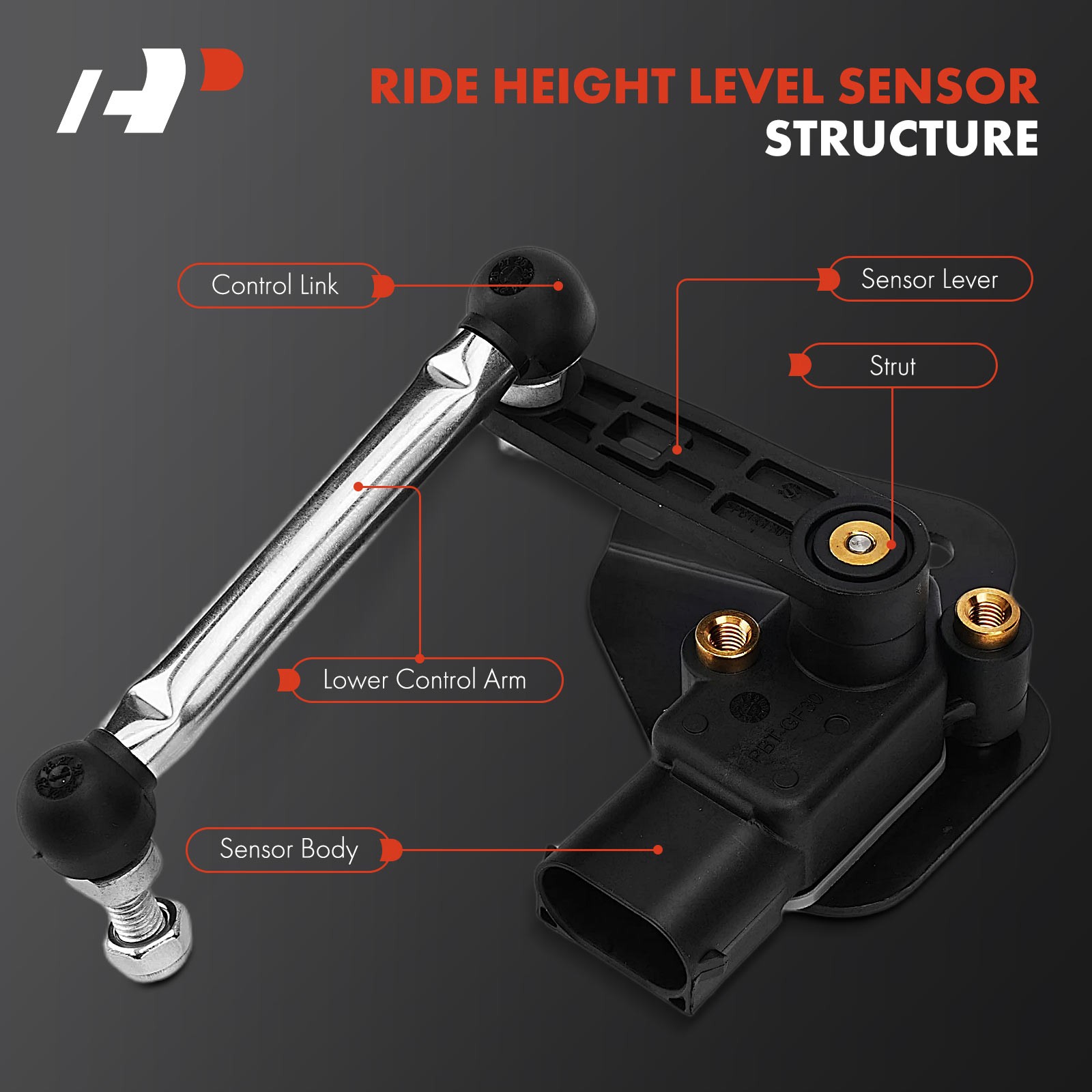 A-Premium 2x Front Ride Height Level Sensor Assembly for Maserati Levante 17-24