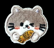 Cute Cartoon Cat Embroidery Iron-On Patch 1 5/8 X 1 3/8 inch