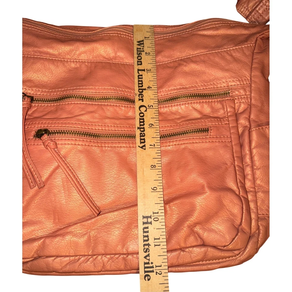 Bolso de Hombro BUENO Coral Rosa Imitación Cuero Bandolera Hobo Cartera Foto 4 de 4