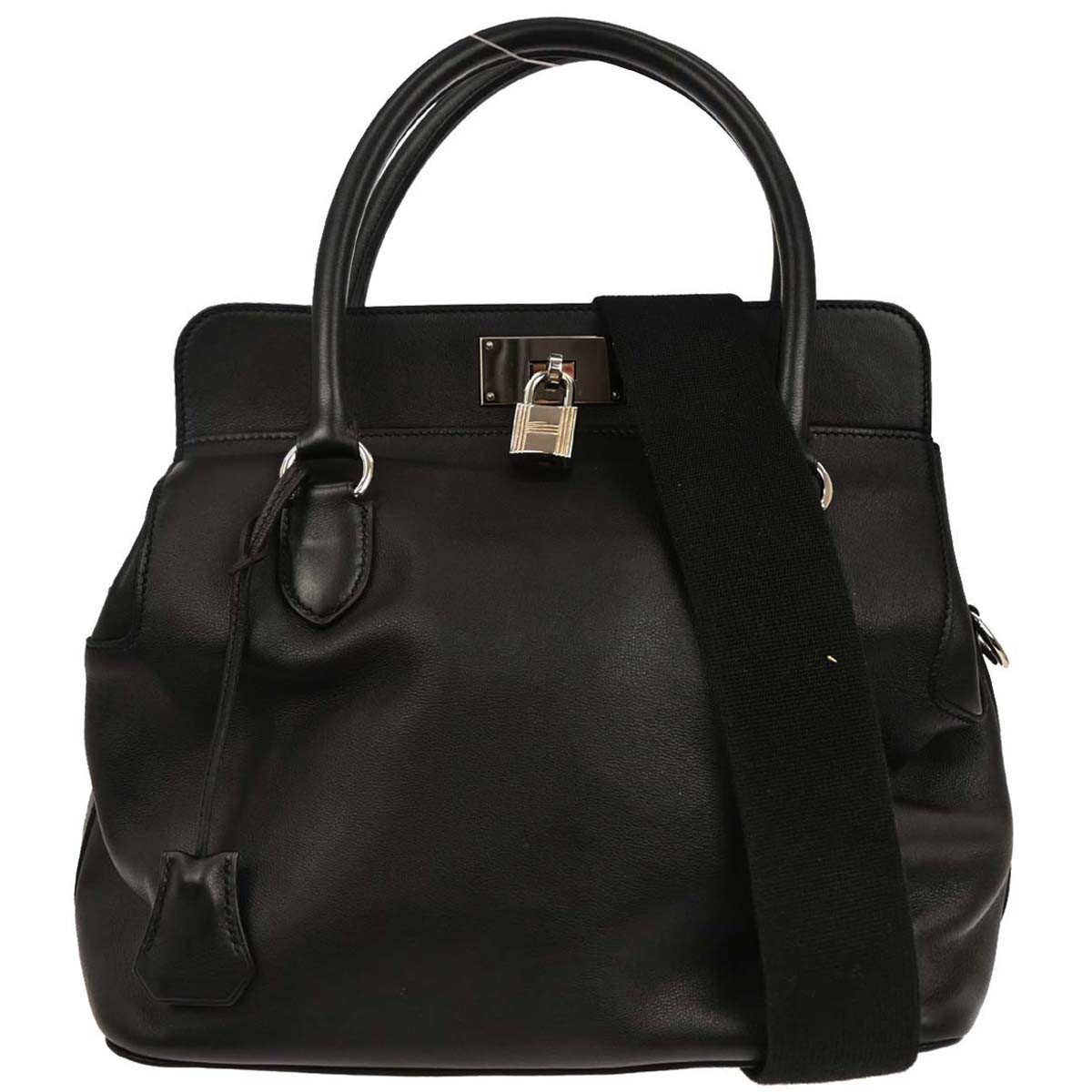 Hermes Toolbox Bag Swift Black Leather Bag (Pre-Owned)