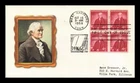 US COVER NOAH WEBSTER FIRST DAY ISSUE BLOCK OF 4