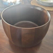 Solid Walnut Bowl. MCM. 7x4.5 In. Made In USA