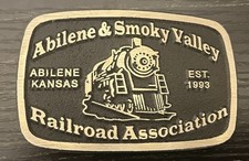 Vintage DynaBuckle Abilene Smoky Valley Railroad Association Solid Brass
