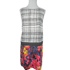 Ann Taylor Loft Geometric Floral Sleeveless Shift Dress Size 8 New $79.50
