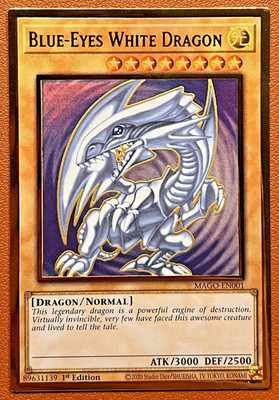 YuGiOh! Blue-Eyes White Dragon (Premium Gold Rare) MAGO-EN001 1st Edition NM