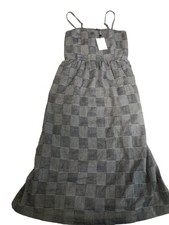 Grade And Gather Women's Sleeveless Midi Pullover A-Line Blue Dress MP