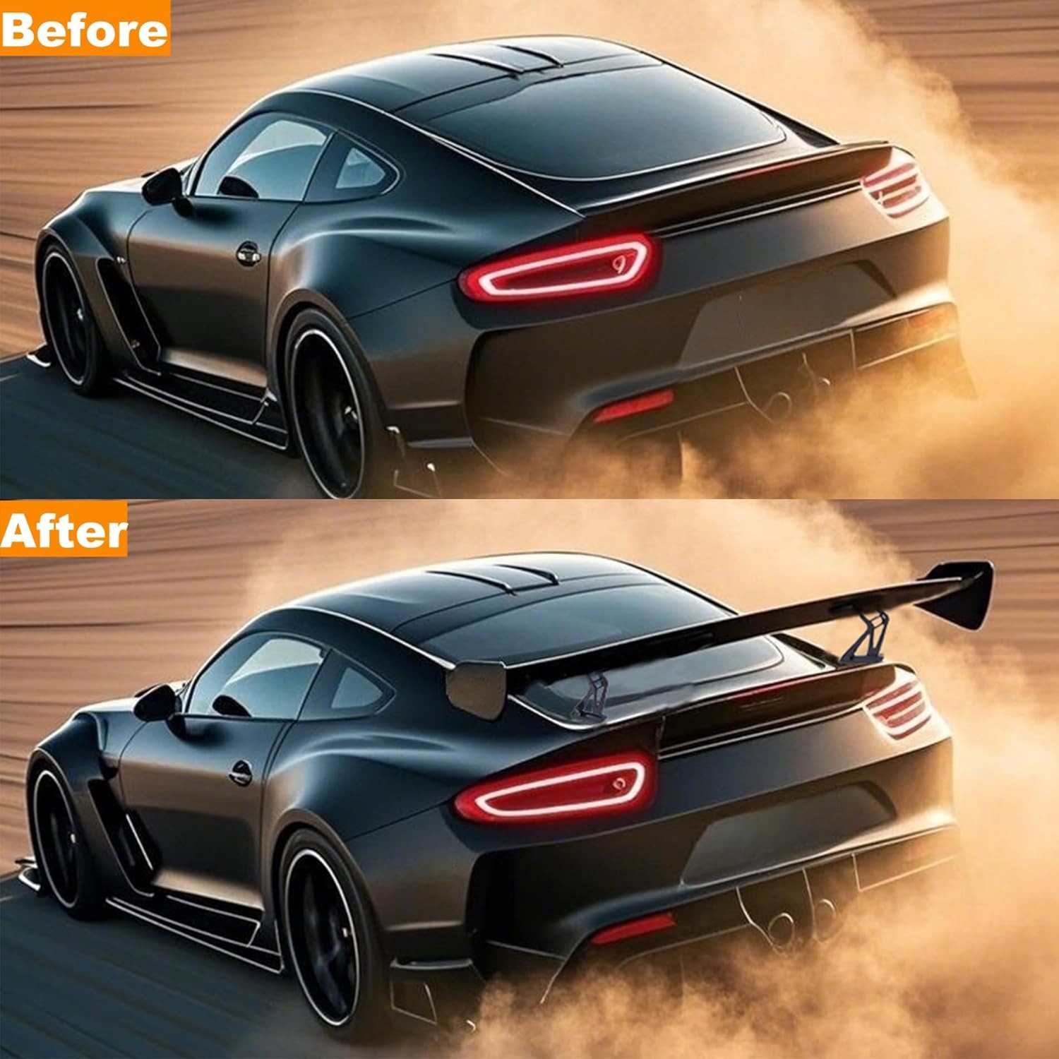 Rear Car Trunk Spoiler Lip Wing Matte Black Color For Maserati GTS Gran Turismo