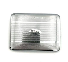 Vintage EAM Cigarette Business Calling Card Case Wallet Silver Tone EG Engraved