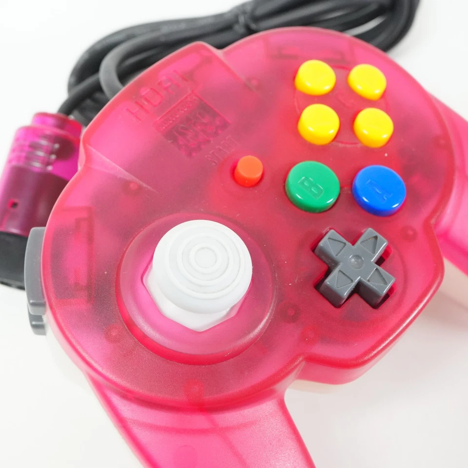 Nintendo 64 N64 Hori Pad Mini 64 Controller Tropical Red Tested From JAPAN - Image 3 of 4