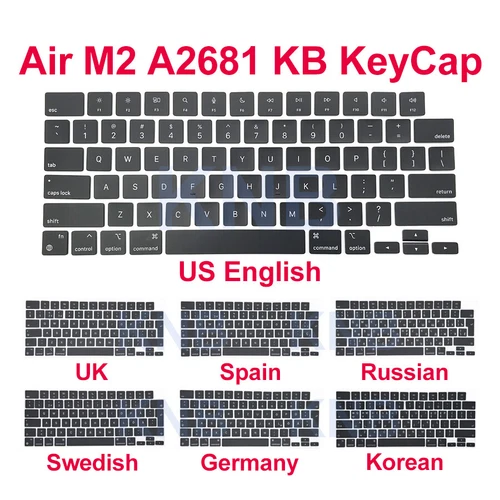 New Keyboard Keys Keycaps For Macbook Air 13.6" M2 A2681 Keycap Key Cap 2022