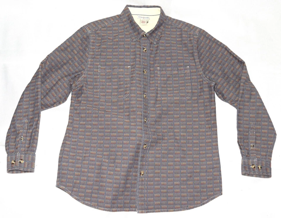 carbon2cobalt Men Long Sleeve Button Front Casual Heavy Cotton Shirt Size Medium - Image 3 of 4