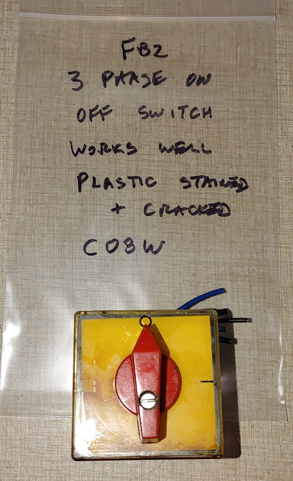 Emco FB-2 Mill Drill Parts: Single & Three Phase On Off Switch 220 VAC ...