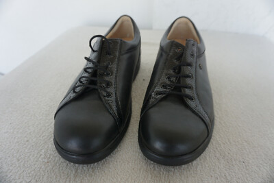 Finn Comfort Lissabon Ladies Lace-Up with Insoles Size 40,5 Black Leather New