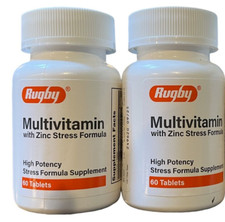 Rugby Multivitamin STRESS Formula w/ Zinc 60 Tabs ( 2 pack ) --