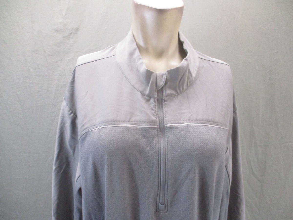 ADIDAS CLIMALITE Size L Mens Gray 1/2 Zip Fleece Lined