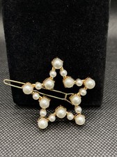 Pearl Star Goldtone Hair Clip New