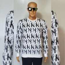 SUDADERA CALVIN KLEIN HOMBRE ALLOVER CK ONE INVERSO ESTAMPADA BLANCA