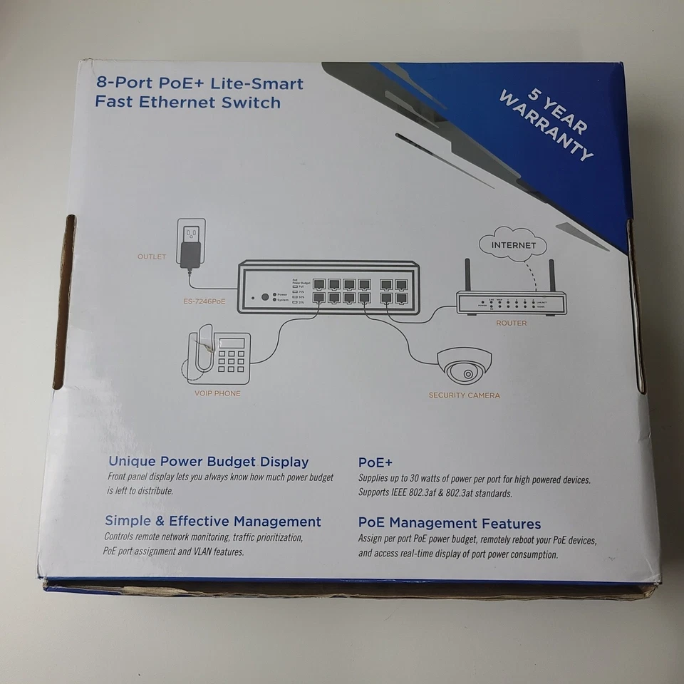 Comtrend 8-PORT PoE+ Lite-Smart Fast Ethernet Switch ES-7246PoE - Image 2 of 4
