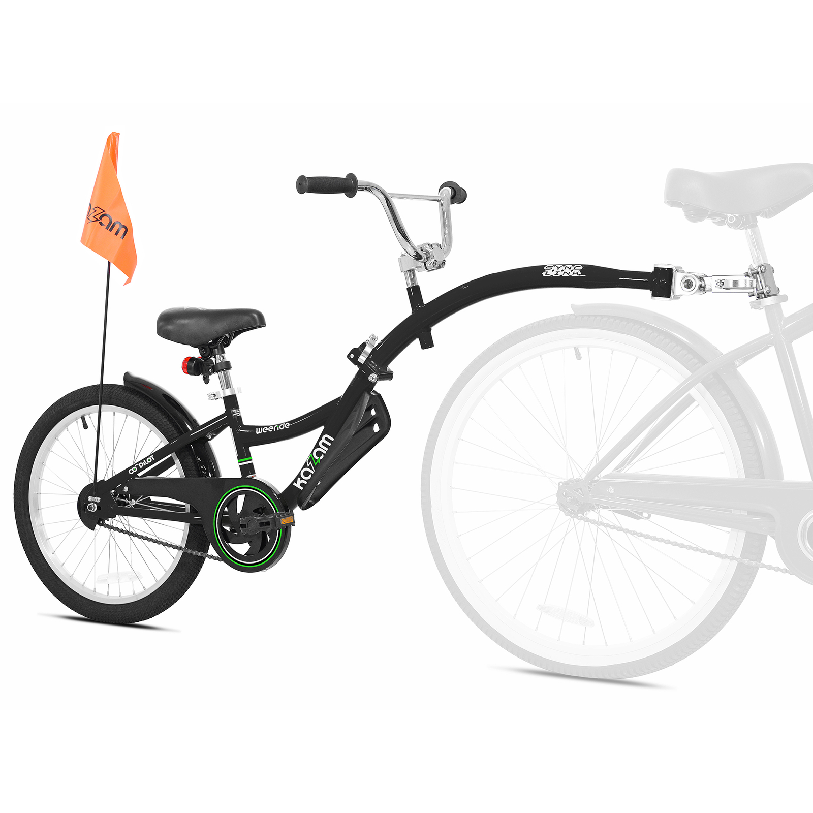 KaZAM Co-Pilot Bike Trailer - 20 Inch with Folding Frame - Black