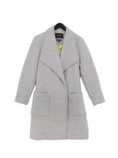 Forever New Women's Coat Uk 16 Grey Polyester With Elastane, Wool Trench Coat