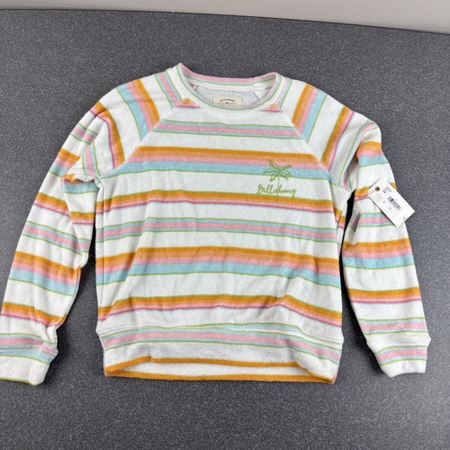BillaBong girls surf long sleeve crewneck sweatshirt relaxed fit terry blend S - Picture 1 of 7