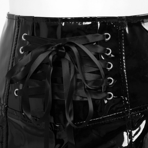 Hot Women's Wet Look Leather High Waist Zipper Skirt Pencil Mini Dress Clubwear - Picture 9 of 13