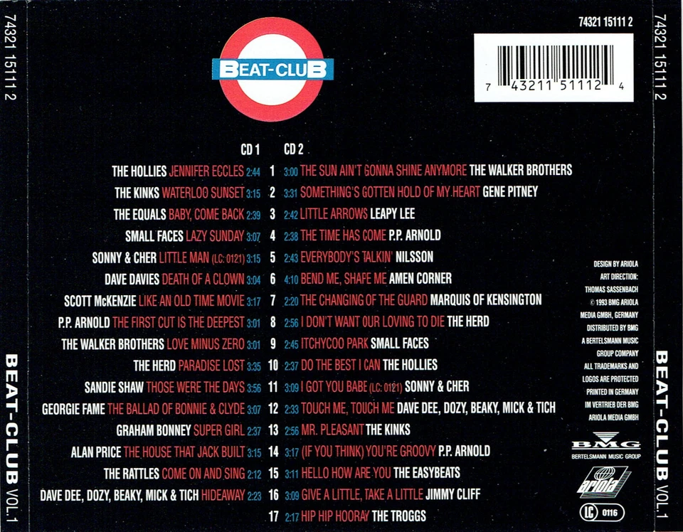 (2CD's) Beat-Club Vol. 1 - The Equals, Amen Corner, The Herd, The Troggs, u.v.a. - Bild 2 von 2