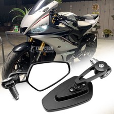 Motorcycle Bar End Rearview Mirror 7/8" CNC For Yamaha R1 R3 Honda Suzuki Ducati