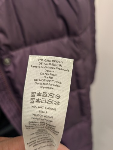 Eddie Bauer Women's XL Long Sleeve Purple (Eggplant) Quilted Hooded Parka Coat - Picture 9 of 14