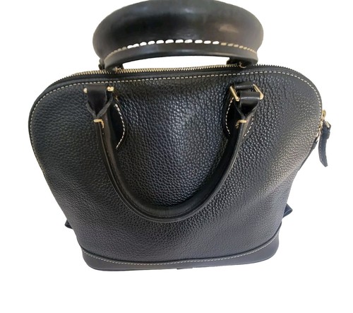 Dooney & Bourke Zip Zip Black Leather Dome Satchel Top Handle Purse Handbag - Picture 6 of 11