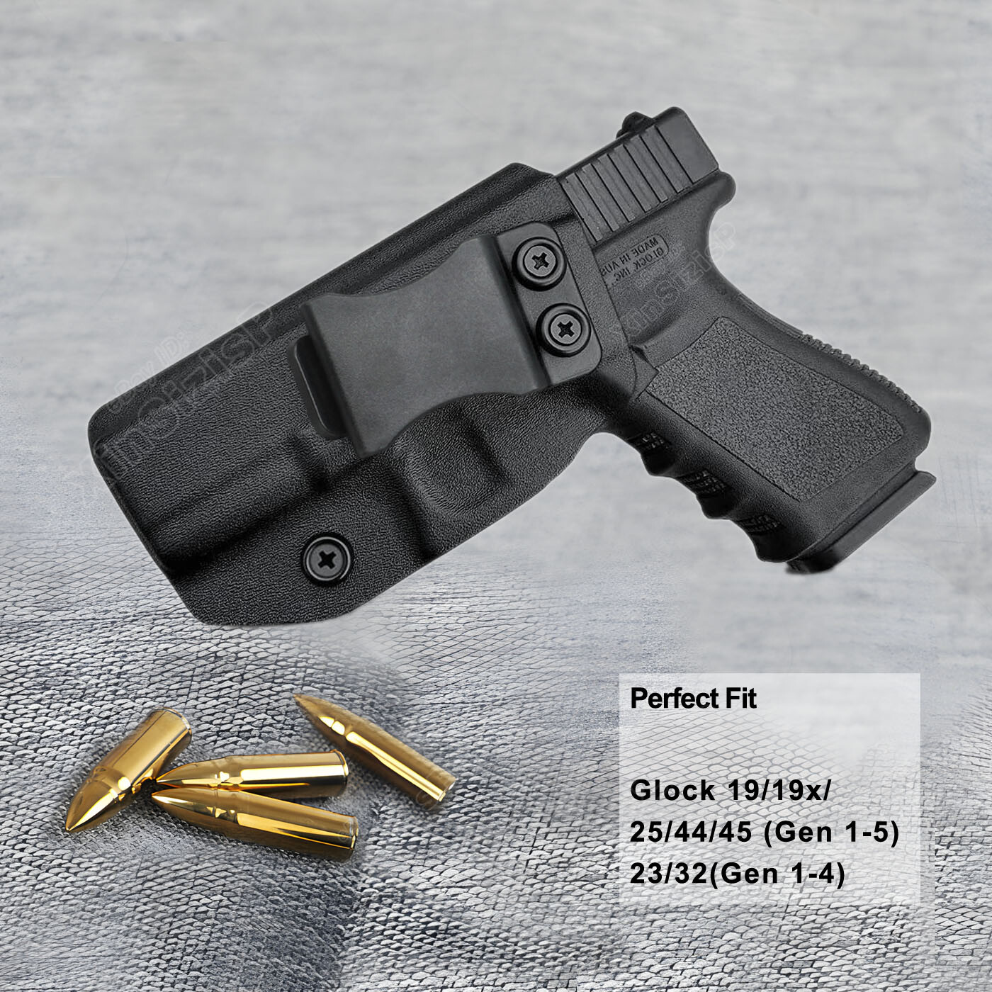 Left Hand G19 Holster IWB Kydex Fit Glock 19 19X 19C 19M TFX Gen 1-5 Concealed