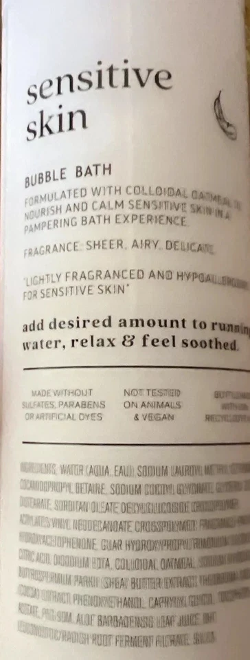 Baño de burbujas de avena coloidal Bath And Body Works piel sensible 10,75 oz Foto 4 de 4